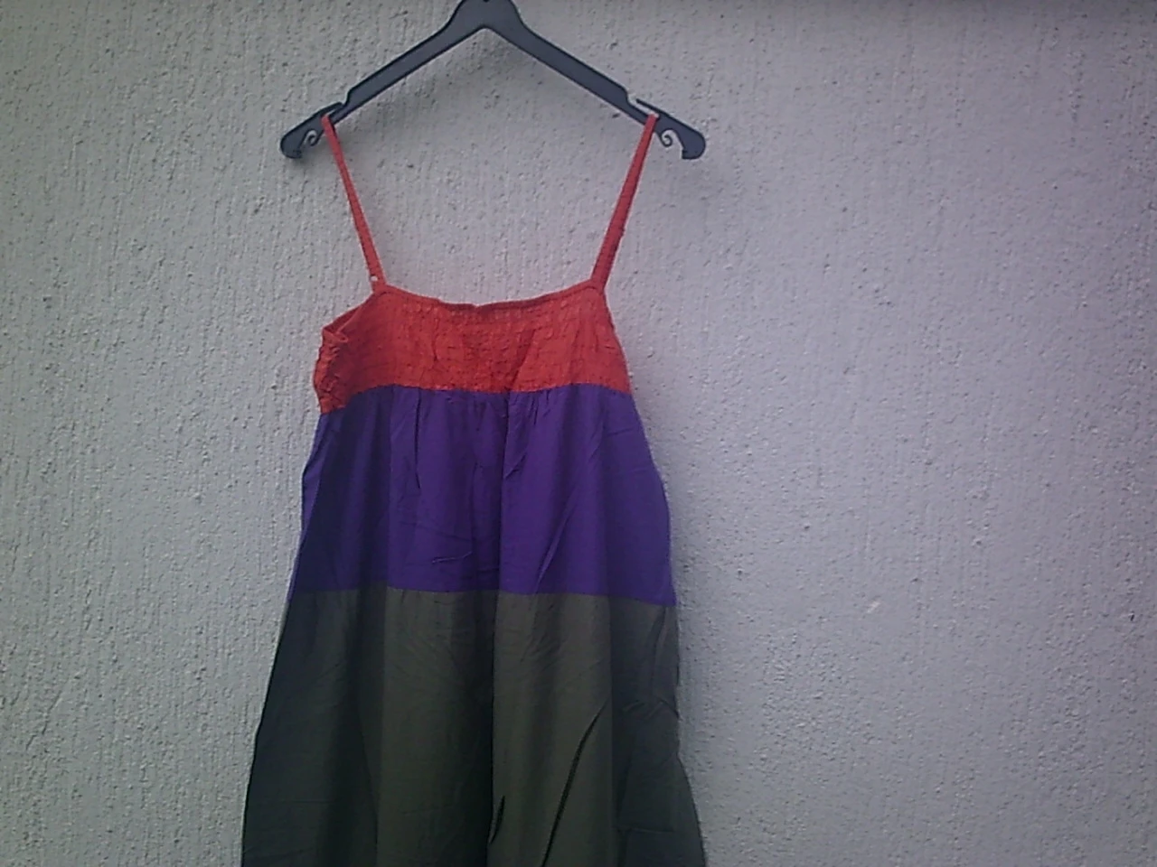 Long dress with flared bottom, 5 panels/multi-colored bands, 5 colors, size T.L tag – photo 15